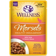 Wellness Healthy Indulgence Natural Grain Free Wet Cat Food, Morsels Tuna, 3-Ounce Pouch (Pack of 24)