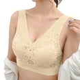 thumbnail image 3 of Sports Bras For Women Adjustable Straps Bralettes Seamless Wireless Supportive Bra Push Up Comfort Soft No Underwire Full Coverage T-Shirt Bra Seamless Bras For Older Women #03 Beige,Xl, 3 of 4