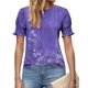 thumbnail image 5 of Xuyuer Women's Shirts Summer Cute Floral Print Tops Short Sleeve Crewneck Blouses Short Sleeve Crew Neck Shirts Dressy Casual Blouses for Women, 5 of 6