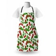 thumbnail image 3 of Fruits Apron, Summer Vibes with Strawberry Branch Garden Leaf Nature Joyful Season Print, Unisex Kitchen Bib with Adjustable Neck for Cooking Gardening, Adult Size, Red Fern Green White, by Ambesonne, 3 of 4
