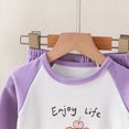 thumbnail image 5 of TOWED22 Infant Toddler Clothes Set Long Sleeve Graphic Round Neck Soft T-Shirt Jogger Pants Fall Winter Warm Outfits 2Pcs(Purple,4-5 Y), 5 of 6