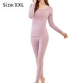 thumbnail image 2 of Women’s Thermal Long Johns Sets Fleece Lined 2 Pcs Underwear Top & Bottom Pajama Set - Purple, 2 of 6