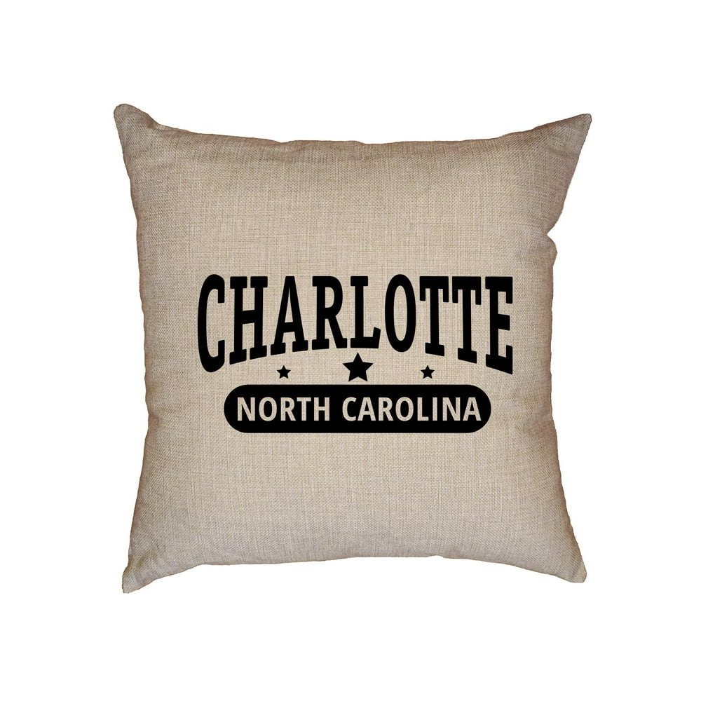Trendy Charlotte, North Carolina with Stars Decorative Linen Throw
