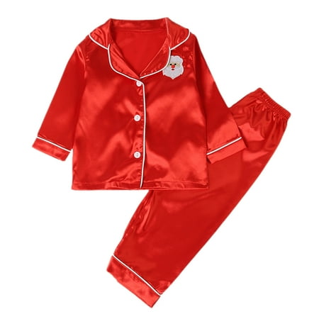 

Girls Toddler Clothes Outfits Red Kids Christmas Pajamas Long Sleeve Matching Holiday Set Toddler Boys Girls Kids Xmas Jammies 18-24 Months