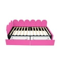 thumbnail image 4 of Twin Size Upholstered Daybed with 2 Drawers, Modern Solid Wood Corner Sofa Bed Frame, No Box Spring Required, for Living Room or Bedroom, Rose Red, 4 of 9