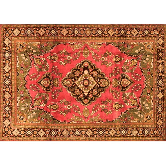 Ahgly Company Indoor Rectangle Persian Orange Traditional Area Rugs, 6' x 9'