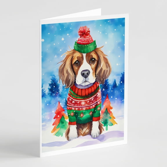 Cavalier Spaniel Christmas Greeting Cards Pack of 8 7 in x 5 in