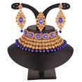 thumbnail image 5 of Efulgenz Indian Jewelry Kundan Crystal Choker Necklace Earrings Maang Tikka Head Chain Bollywood Wedding Bridal Set, 5 of 5