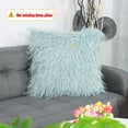thumbnail image 2 of PiccoCasa Shaggy Faux Fur Throw Pillow Cover Soft Plush Cushion Cover, 18"x18" Blue, 2 of 7