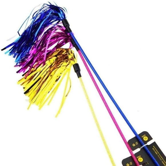 Cat Toys Interactive Teaser Wand Toy with Tassels Worms Catcher for Cats Kitten, Random Color (1PC)