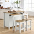 thumbnail image 3 of Farmstead3-Piece Kitchen Island and Stool Set in Oak White, 3 of 11