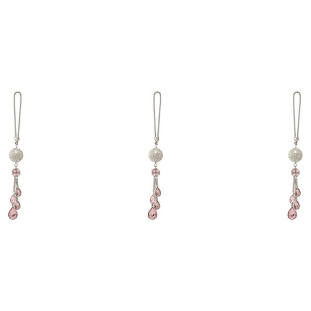 stanreset Rearview Mirror Accessories Crystal Ball Pendant Jewelry Sparkling Stainless Steel Ornament Car Decorations Interior pink 3Set