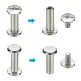 thumbnail image 3 of 24 Sets Chicago Screws, 3x10mm(DxH) Chicago Screws Phillips Binding Post Screw Bolts Leather Rivets 304 Stainless Steel Fasteners for Leather Belt Scrapbook Photo Albums, Silver, 3 of 6