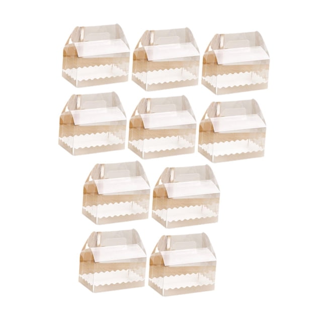 10 cajas para pasteles de panadería, recipientes con ventana para repostería, caja para cupcakes, caja transparente para hornear, caja para llevar M