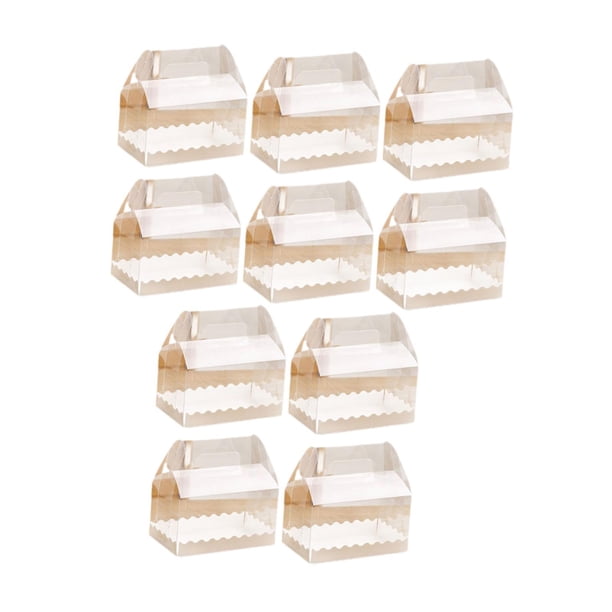 10 cajas para pasteles, cajas para galletas, transparentes, portátiles, multifuncionales, para embalaje de pasteles, cajas de regalo de panadería para M