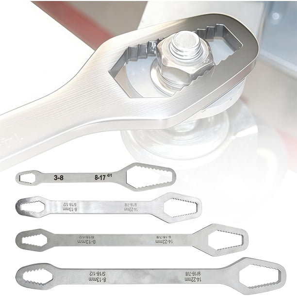 Juego de llaves ajustables de doble extremo con autoajuste: llave dinamométrica multitamaño para reparación de automóviles, mantenimiento mecánico, plomería y bricolaje doméstico.