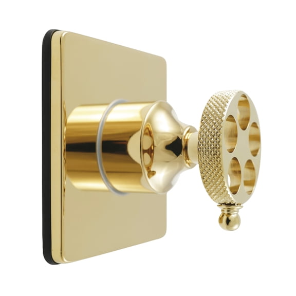 Kingston Brass KS3042RKX Webb Single-Handle Three-Way Diverter Valve with Square Trim Kit in Polished Brass