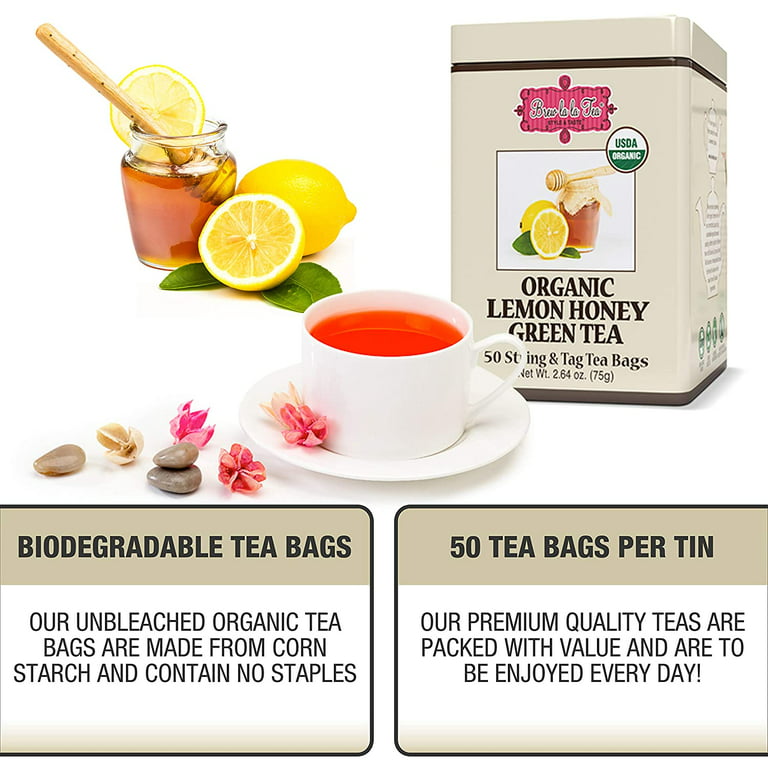 Brew La La Tea Organic Early Gray Green Tea 50 String & Tag Tea Bags Brand  New