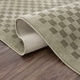 thumbnail image 5 of Hauteloom Gaiwan Living Room, Bedroom Machine Washable Area Rug - Square Piles, Checkered - Gray Green, Moss Green - 6'7" x 9', 5 of 12