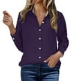 thumbnail image 4 of Wyobums Women's Button Down Shirts 4-Way Stretch Collared Dress Shirts Long Sleeve Wrinkle Free Blouse formal Office Work Tops Purple, 4 of 5