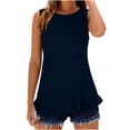thumbnail image 2 of fatyb Women's Tank Tops Ruffle Hem Sleeveless Tshirts Crewneck Casual Plain Lightweight Summer Blouses, 2 of 6