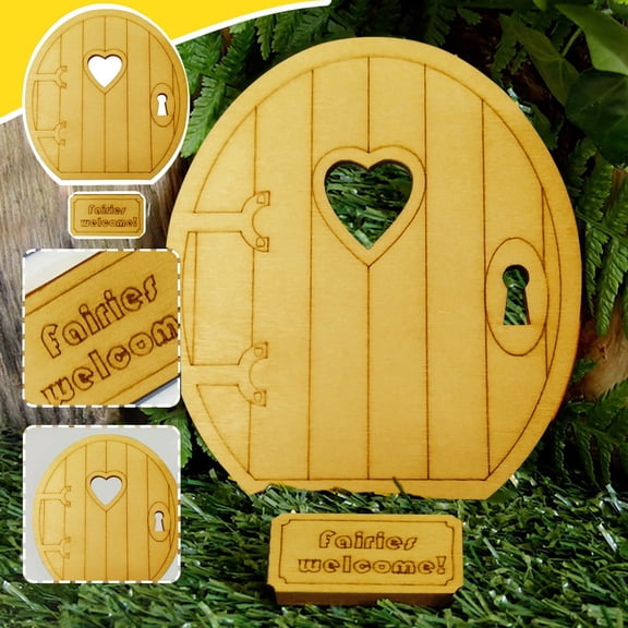 Miniature Wooden Three-Door DIY Kit Handmade Door Craft Home Decor Hanging Accessory
