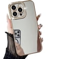thumbnail image 6 of for iPhone Case,Luxury ElectroPlated Crystal Diamend Rhinestone Glitter Frame Mirror Shockproof Phone Case (Silver,iPhone 15), 6 of 6