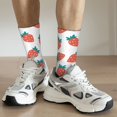 thumbnail image 6 of Daiia Strawberries Print Crew Socks – Soft Breathable Long Socks for Men & Women, Moisture-Wicking & Comfortable Daily Wear Socks, One-Size Fits Most (US 5-11), 6 of 6