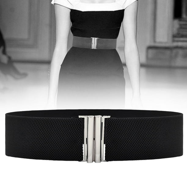 Cinturón elástico ancho para mujer perfecl cinturón Informal elegante negro