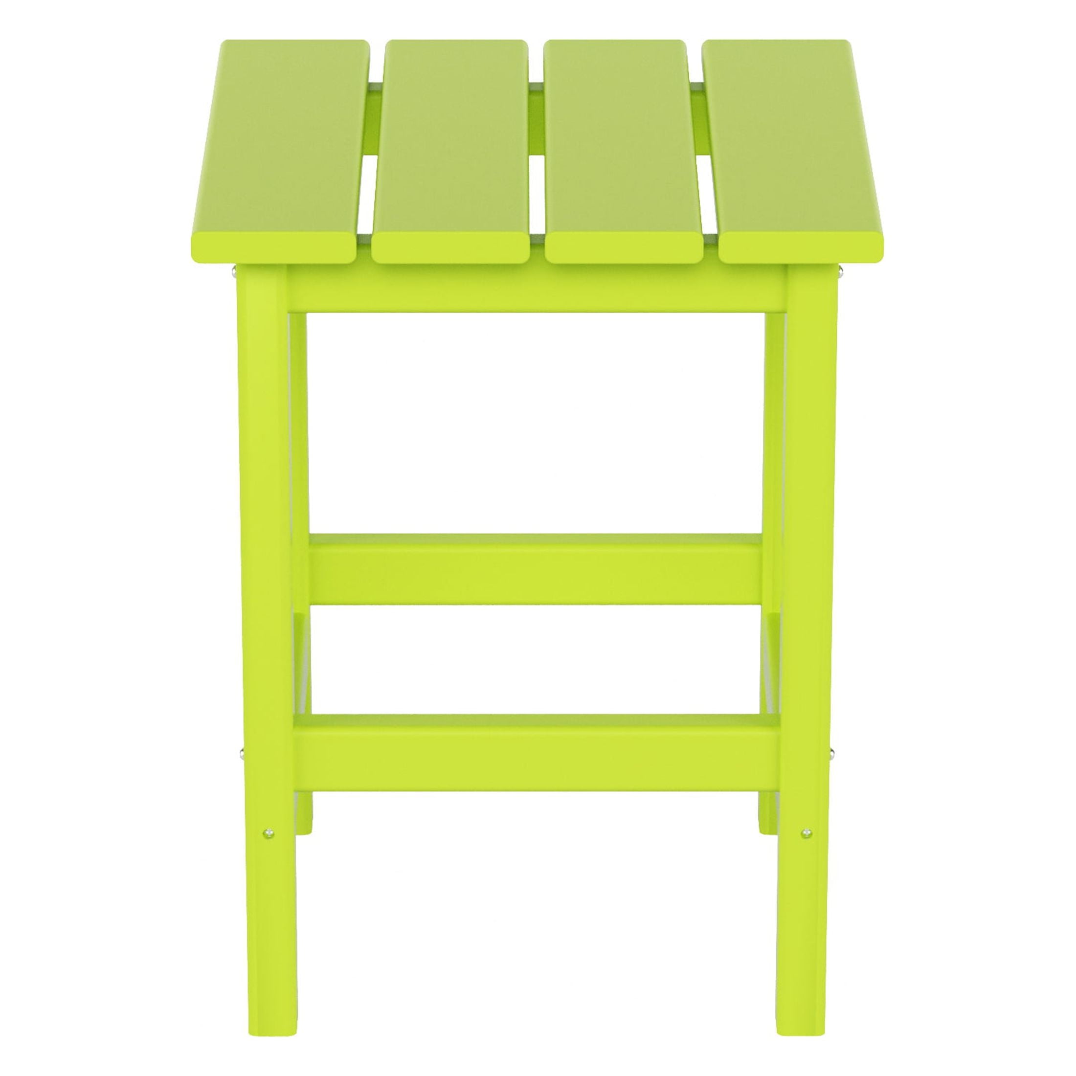 Polytrends  Laguna Hdpe All Weather Outdoor Patio Square Side Table Lime