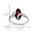 thumbnail image 3 of Solid 14k White Gold 12x6mm Marquise Garnet January Red Gemstone Diamond Engagement Ring Size 5.5 (.012 cttw.), 3 of 6