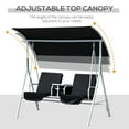 thumbnail image 4 of Outsunny Double Outdoor Swing Chair with Pivot Table and Storage, Black, 4 of 10