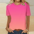 thumbnail image 4 of Womens Summer Tops Fashion Gradient Color Blouses Casual Crew Neck Short Sleeve Shirts Loose Comfy Tee Tops, 4 of 4