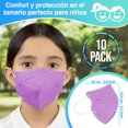 thumbnail image 2 of Cubrebocas Infantil Desechable M93c Termosellado y Plisado con 3 Capas de Proteccion Mascarilla Facial Transpirable , 10 piezas, Lavanda Lutema M93c, 2 of 5