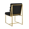 thumbnail image 3 of Madisen PU Leather Armless Dining Chair with Gold Frame (Set of 2), Black, 3 of 6