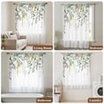 thumbnail image 5 of Eucalyptus Leaves Semi Sheer Curtains Drapes for Living Room, Bedroom, French Doors Window 54 Inches Long, Summer Botanical Green Watercolor Rod Pocket Chiffon Curtain Drapery Voile Draperies Panel, 5 of 8