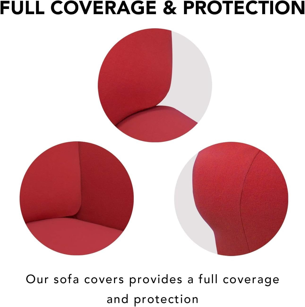 J&V TEXTILES Super Stretch Sofa Slipcover  Spandex Non Slip Soft Couch Sofa Cover, Washable Furniture Protector with Non Skid Foam and Elastic Bottom for Kids, Pets Burgundy, Sofa