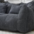 thumbnail image 6 of Oversized Chenille Bean Bag Couch for Two Adults, High-Resilience Foam Filled Floor Sofa with 73'' Length, Comfortable Lounger for Living Room, Bedroom & Apartment in Black, 6 of 8