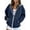 Navy, variant on Zekutng Hoodies for Women Oversized Contrast Interior Hood Sweatshirt Long Sleeve Casual Outerwear with Pockets, Sizes S-2XL