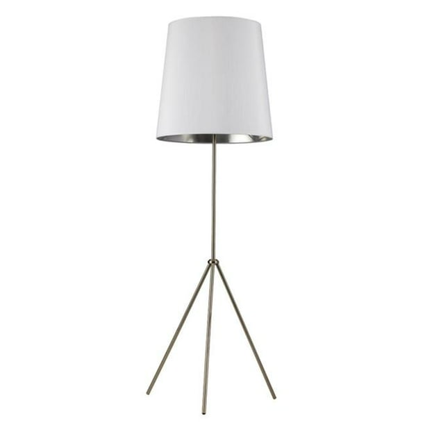 1 Light 3 Leg Oversize Drum Floor Lamp With White Silver Shade 44 Satin Chrome Finish Com 1 Light 3 Leg Oversize Drum Floor Lamp, Oversized Shade Floor Lamp