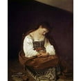 thumbnail image 2 of Caravaggio 15x18 White Modern Wood Framed Museum Art Print Titled - The Repentant Magdalene, 2 of 4