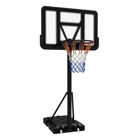 Portable Basketball Hoop, 4.75 FT-10.01 FT Height Adjustable Basketball Hoop Outdoor, 43” Basketball Goal with Shatterproof Backboard for Kids,Teens,Adults