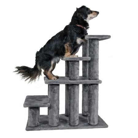 FurHaven Pet Stairs  Steady Paws 4-Step Pet Stairs, Gray