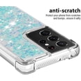 thumbnail image 4 of Compatible with Samsung Galaxy S21 Ultra Case Glitter Liquid Cute Clear Phone Case Floating Quicksand Shockproof Protective Bumper Soft TPU Case for Samsung Galaxy S21 Ultra Star Blue YB, 4 of 12