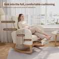 thumbnail image 3 of Twister.CK Modern Rocking Accent Chair with Footrest, Upholstered Rocker Glider with Side Pocket, for Living Room, Bedroom, Nursing Room, White, 3 of 8