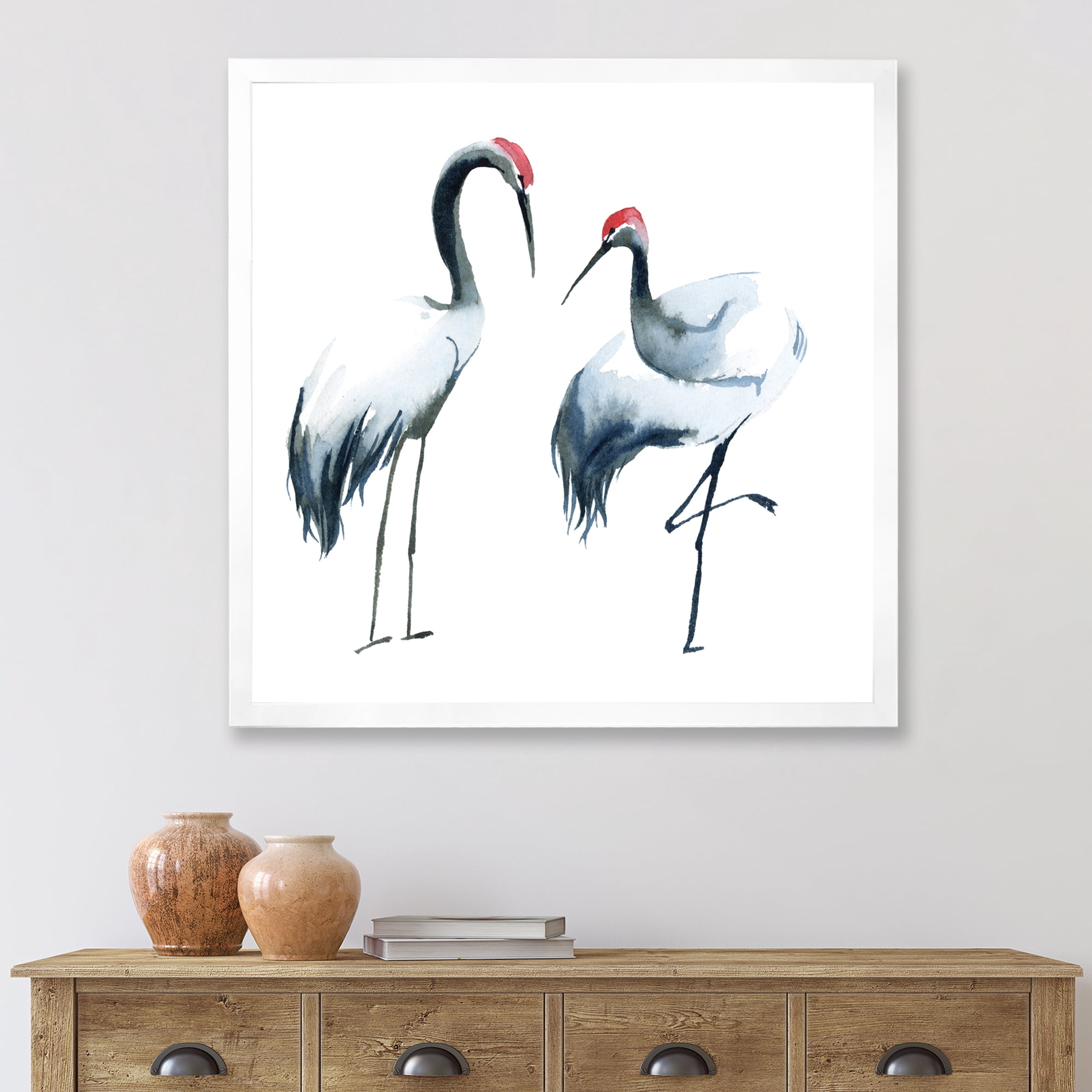 Designart 'Two Monochrome Shadoofs' Farmhouse Framed Art Print