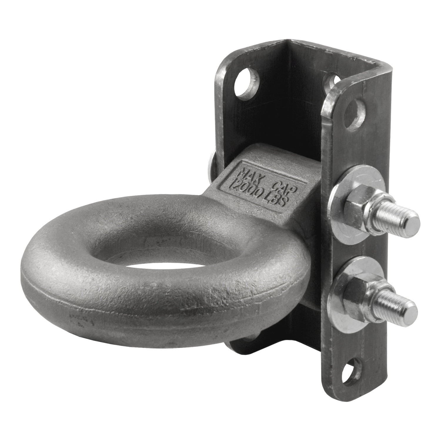 CURT 48630 Raw Steel Adjustable Pintle Hitch Ring 3In ID, 12,000 lbs, 71/2Inch