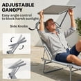 thumbnail image 4 of Outsunny Outdoor Lounge Chair with Sun Shade - Set of 1, Light Grey, 4 of 10