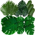 thumbnail image 1 of Hojas de Palma Artificiales para Decoración de Fiestas Tropicales, Set Tropical Artificial Dorado Y Verde Monstera Suministros, Planta de Fiesta Manteles Individuales, 1 of 4