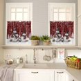 thumbnail image 4 of Christmas Snowman Kitchen Curtains and Valances Set, Winter Snowflakes Tree Pine Cone Red Plaid Rod Pocket Window Valance Window Curtain Panels for Living Room Bedroom Laundry, 27.5x24in, 3 Pieces, 4 of 7